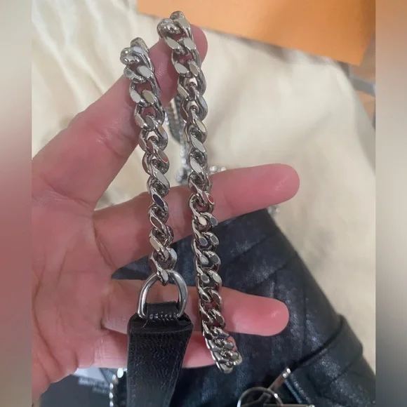 YSL Grain De Poudre Textured Mixed Matelasse Triquilt Small Monogram Satchel - Picture 16 of 16